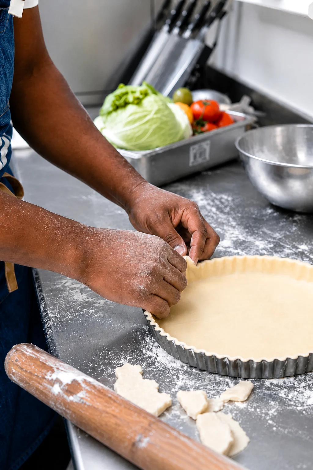 Preparazione artigianale in cucina Relais Maresca