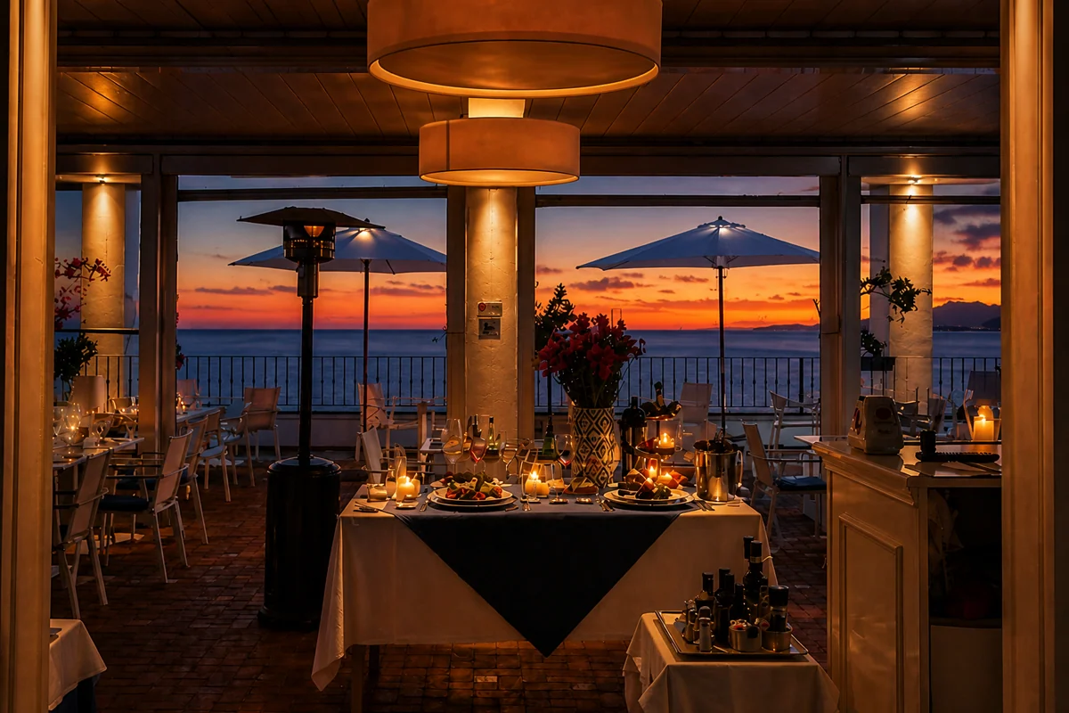 Cena al tramonto sulla terrazza