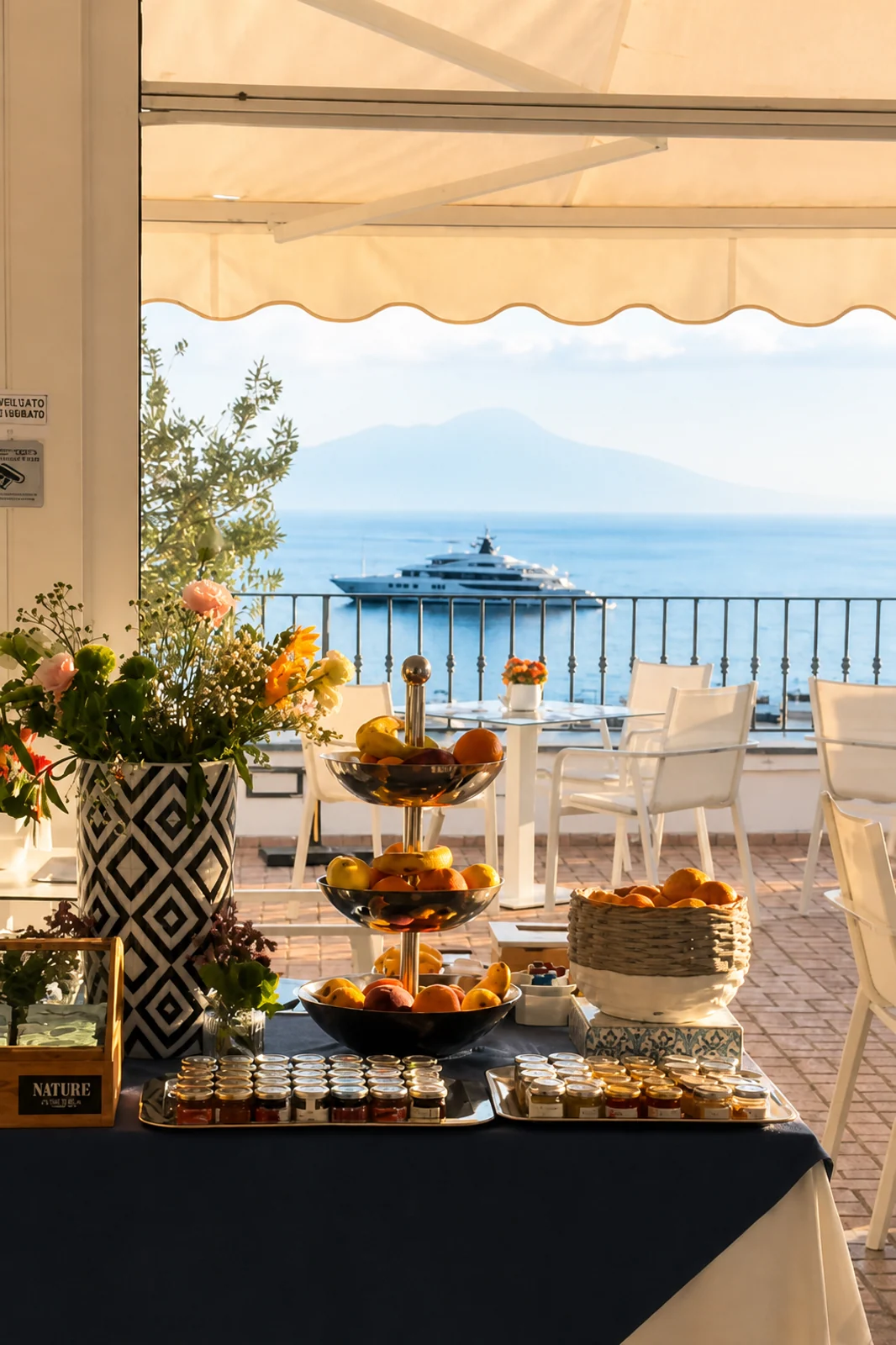 Buffet colazione in terrazza